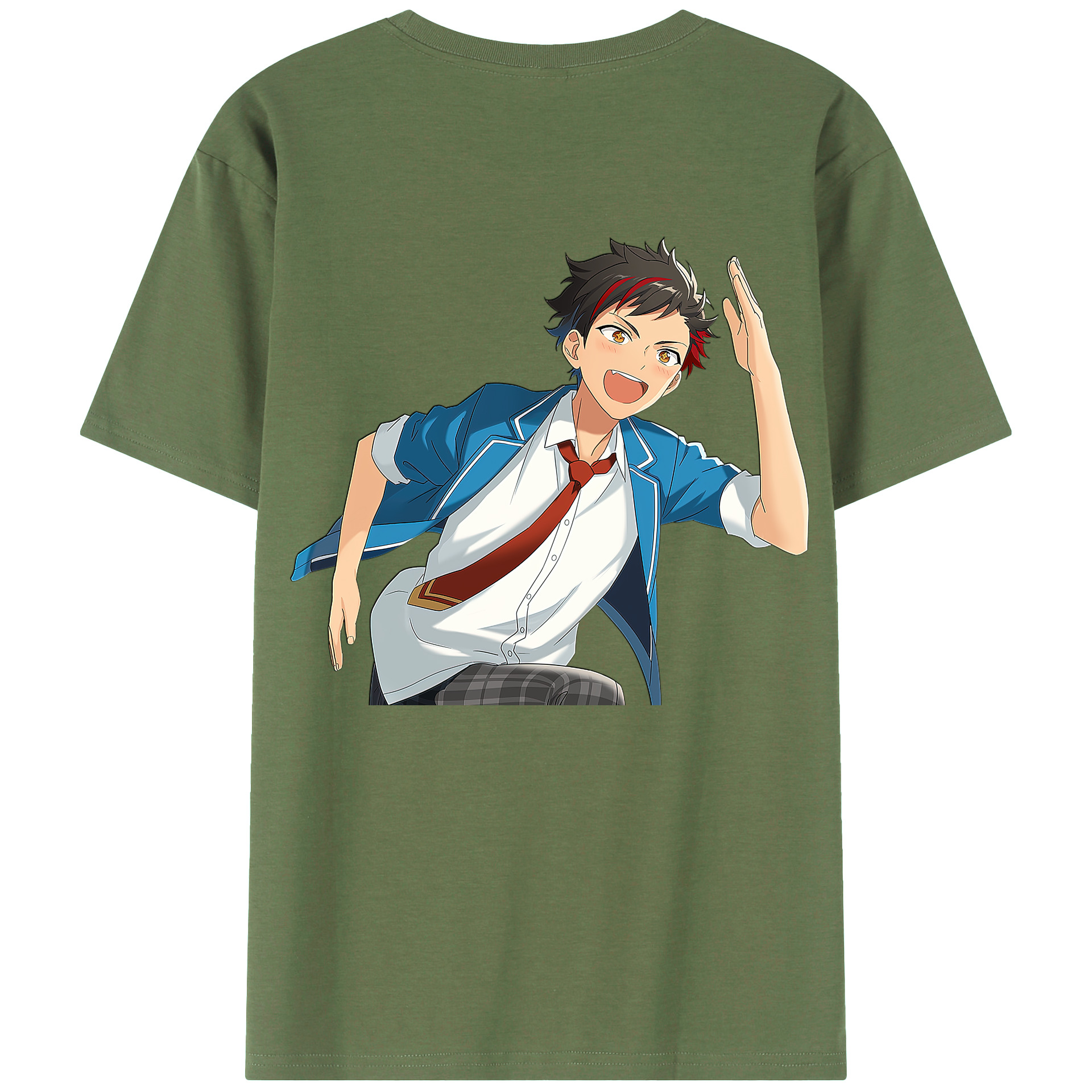 （画像用） あんさんぶるスターズ! Ensemble Stars 綿100％ メンズ半袖Tシャツ（バックプリント） 通気性